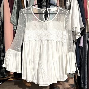 White lace babydoll blouse